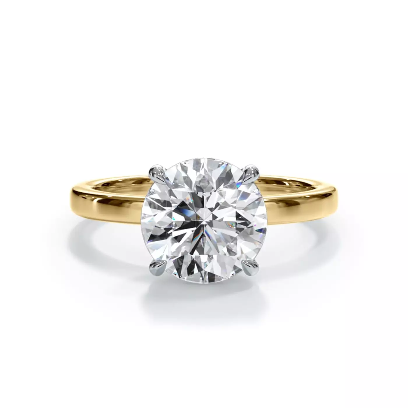 Classic Solitaire Yellow Gold 14k & White Gold 14k Engagement Ring