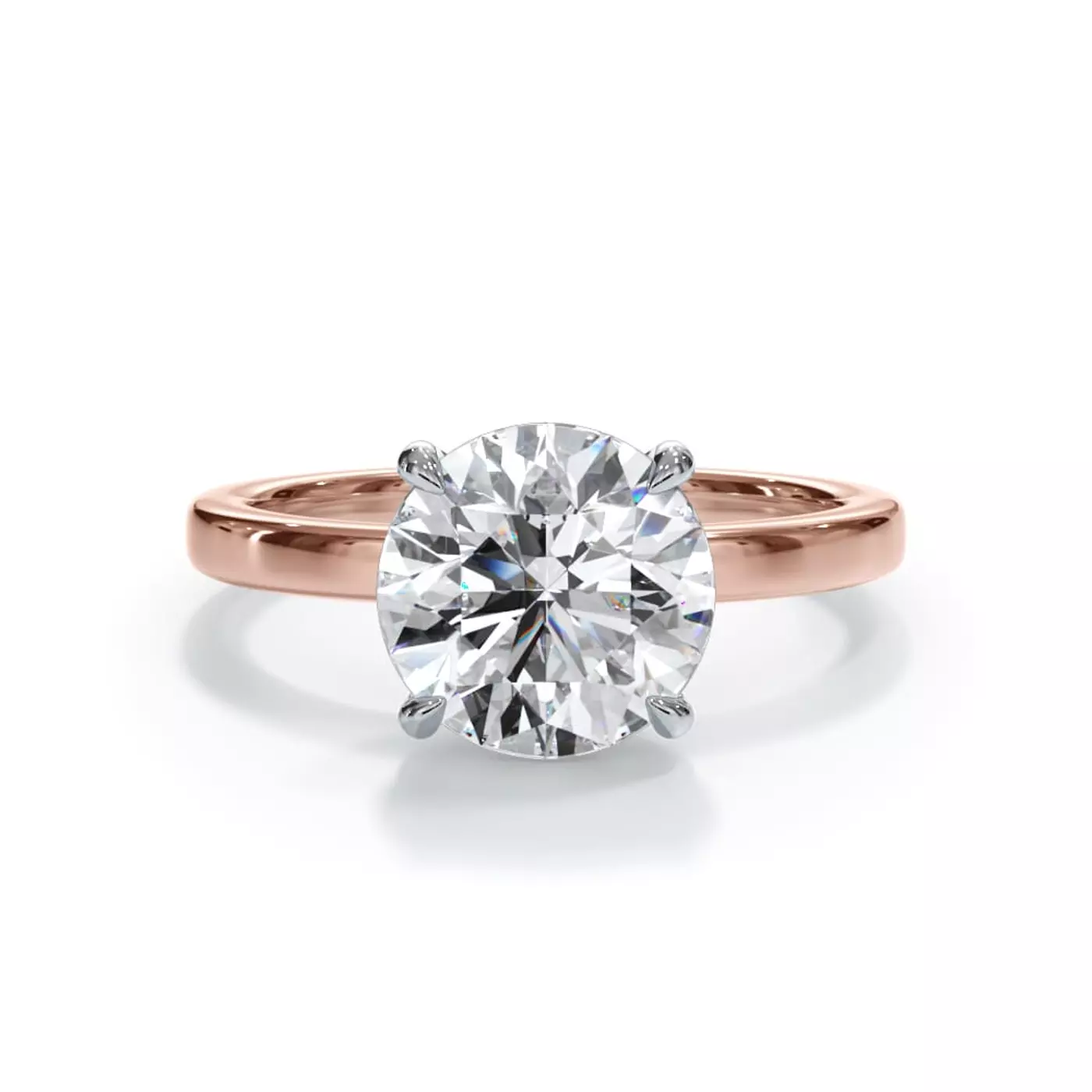 Classic Solitaire Rose Gold 18k & White Gold 18k Engagement Ring