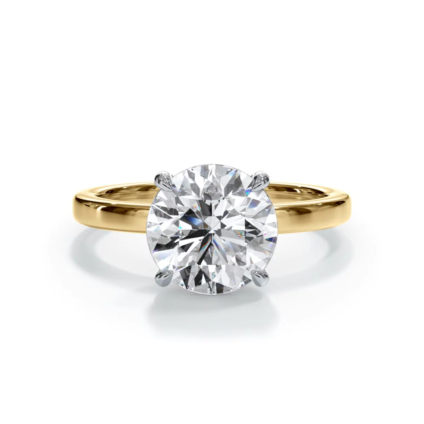 Classic Solitaire Yellow Gold 18k & White Gold 18k Engagement Ring