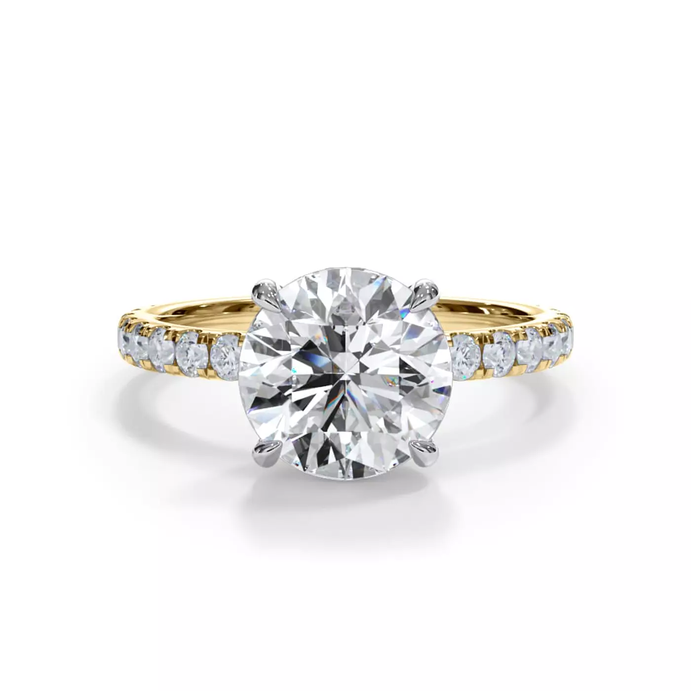 Hidden Halo Detail Yellow Gold 14k & White Gold 14k Engagement Ring