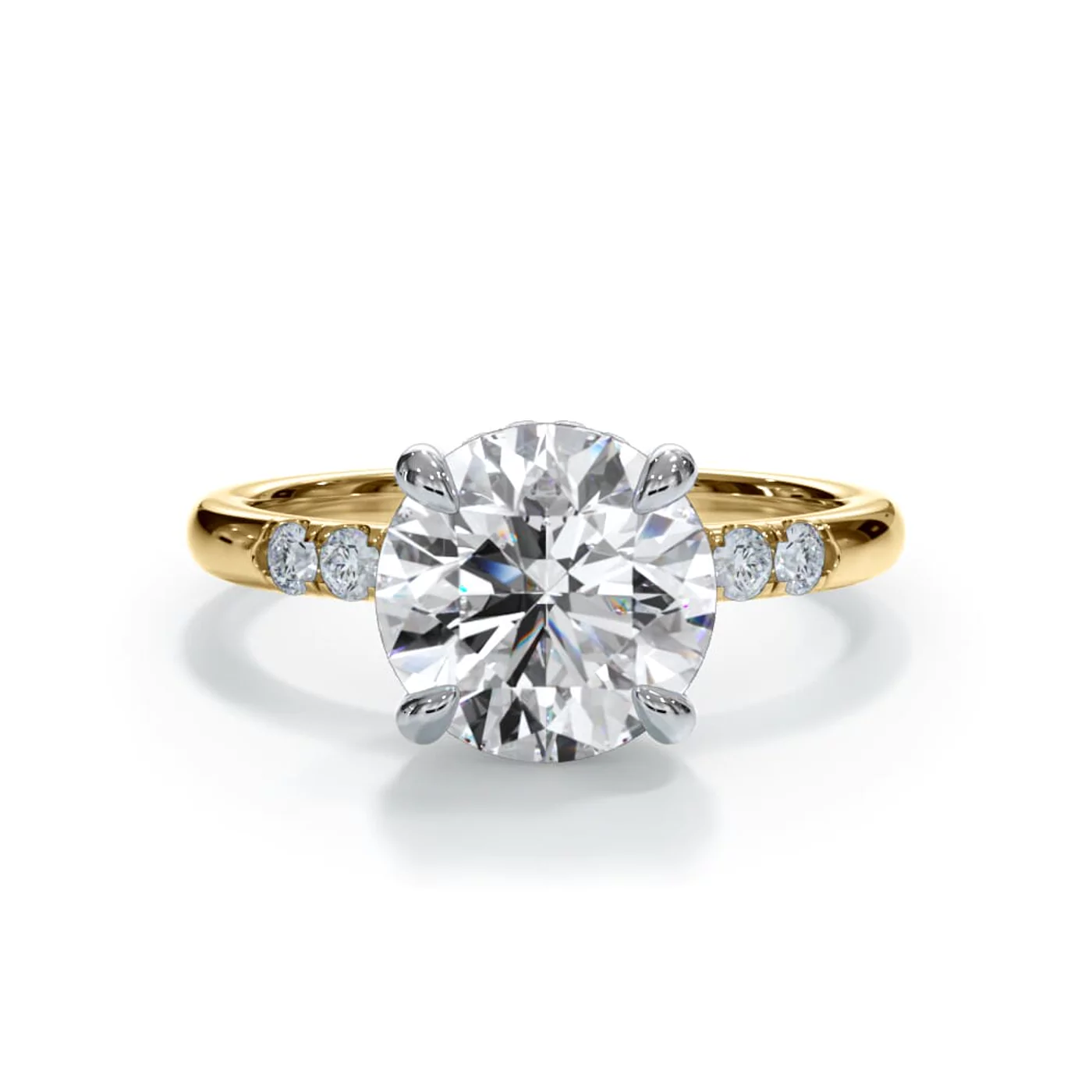 Hidden Halo Sparkle Yellow Gold 18k & White Gold 18k Engagement Ring