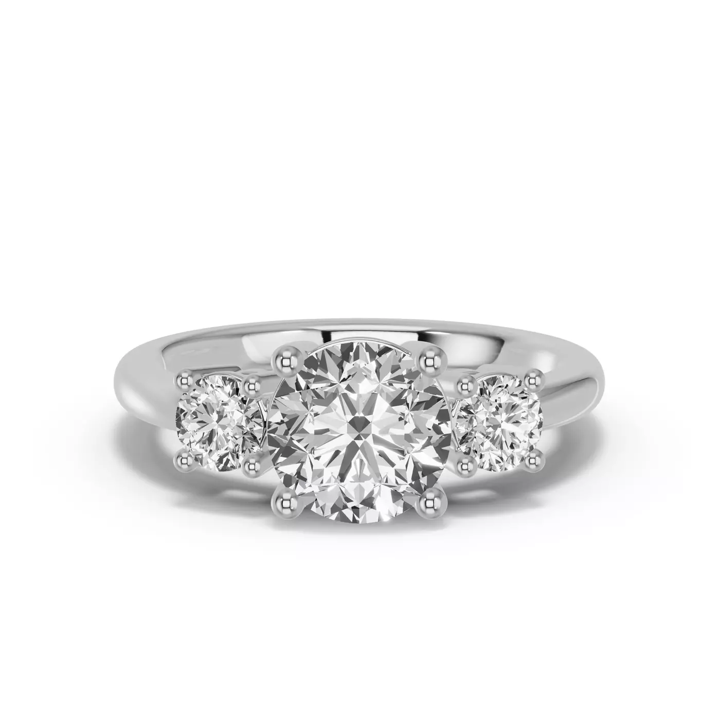 Three-Stone Symbolism 14K White Gold Engagement Ring