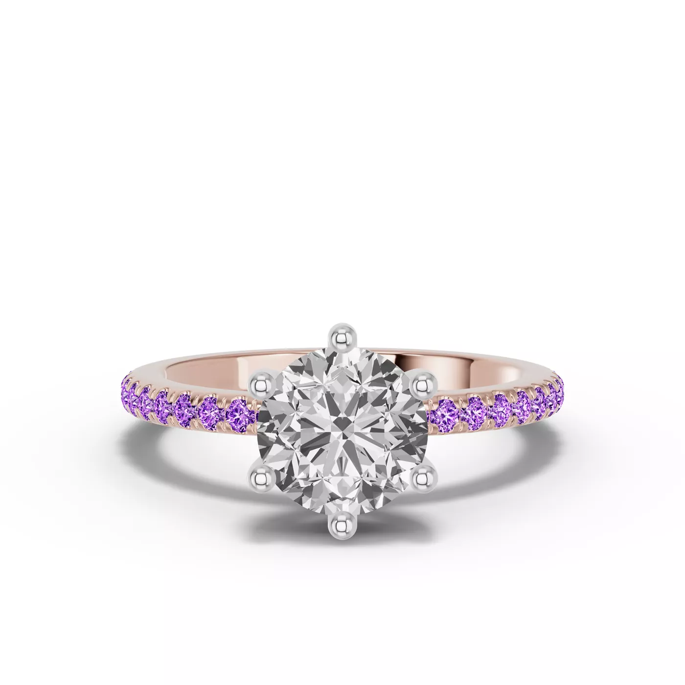 Radiant Halo Frame Rose Gold 14k & White Gold 14k Engagement Ring