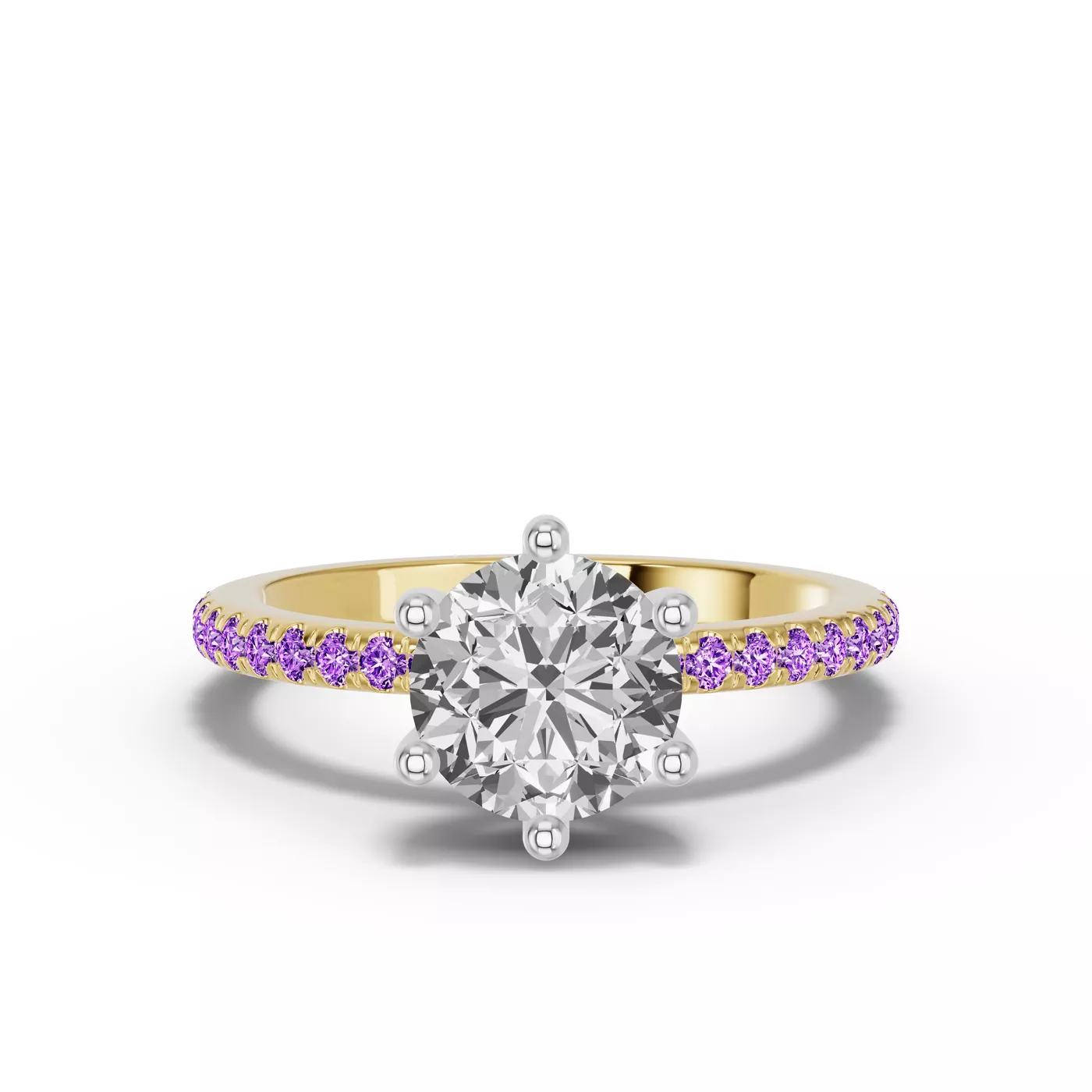 Radiant Halo Frame Yellow Gold 14k & White Gold 14k Engagement Ring