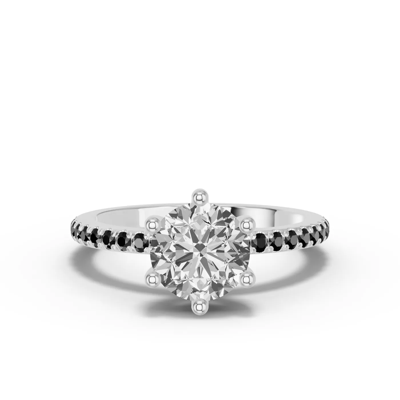 Radiant Halo Frame 14K White Gold Engagement Ring