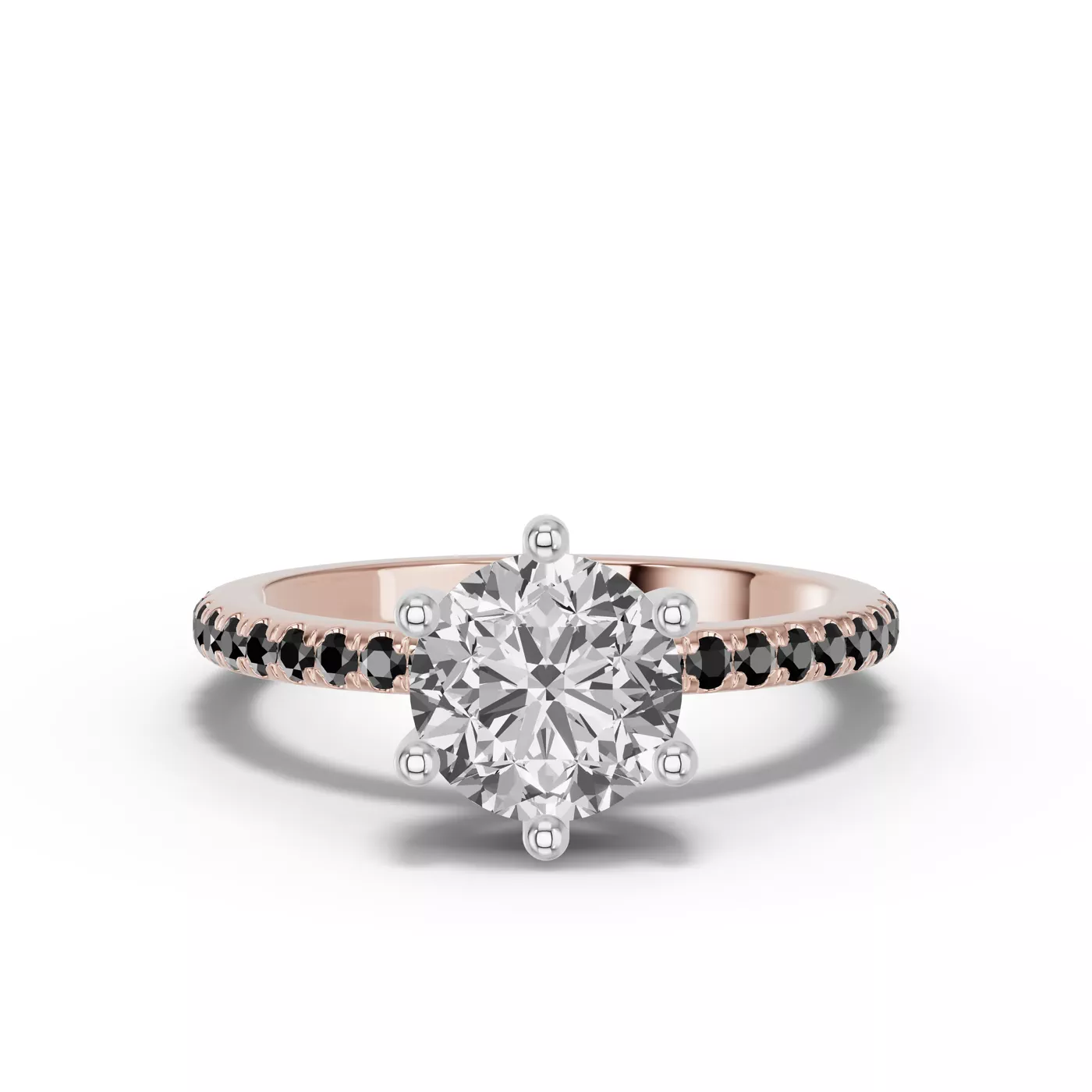 Radiant Halo Frame Rose Gold 18k & White Gold 18k Engagement Ring