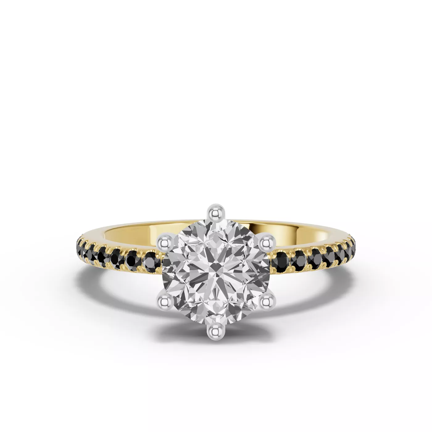 Radiant Halo Frame Yellow Gold 18k & White Gold 18k Engagement Ring
