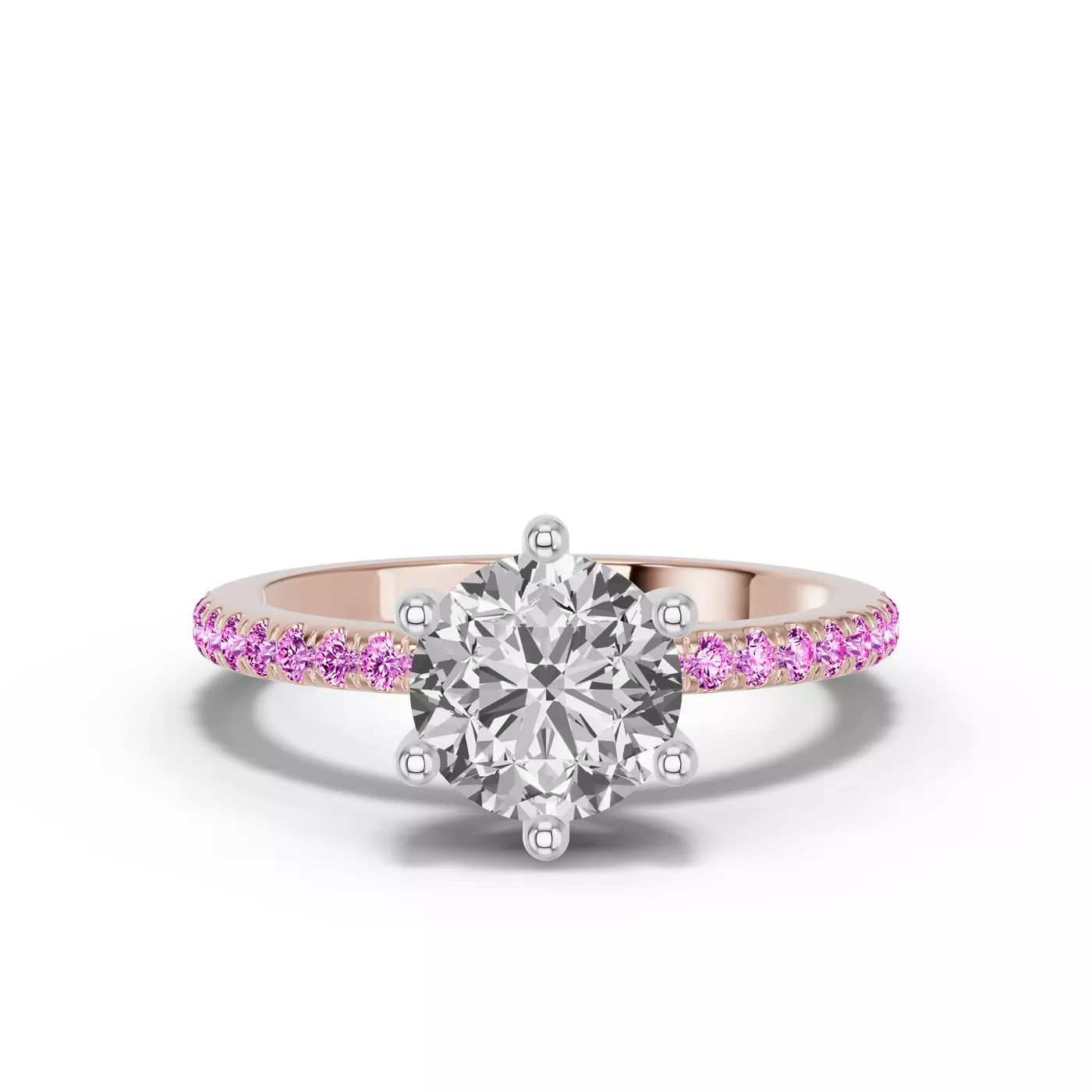 Radiant Halo Frame Rose Gold 14k & White Gold 14k Engagement Ring