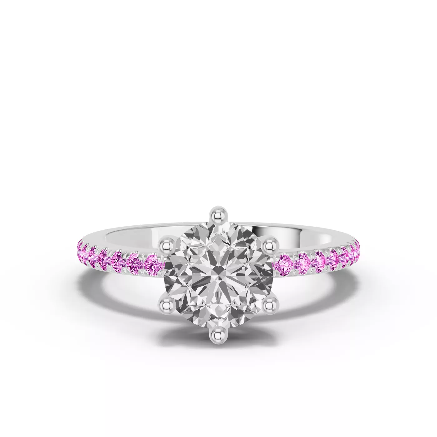 Radiant Halo Frame 14K White Gold Engagement Ring