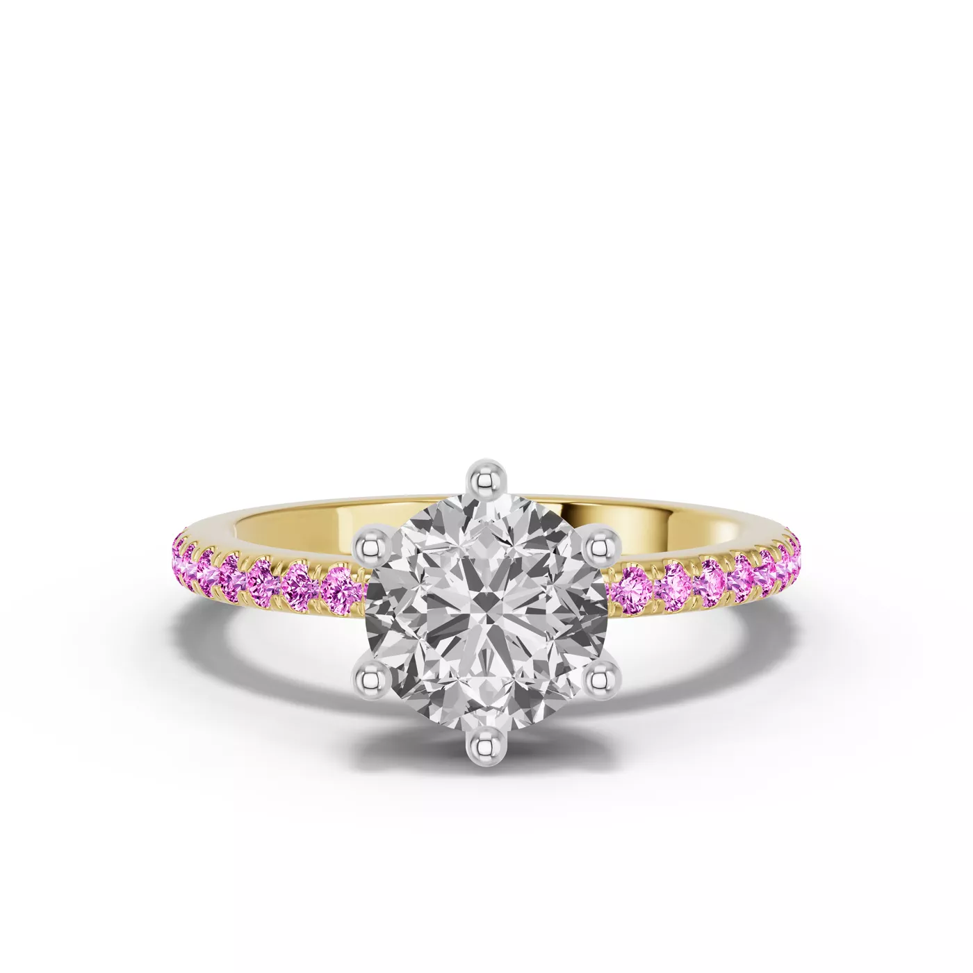 Radiant Halo Frame Yellow Gold 18k & White Gold 18k Engagement Ring