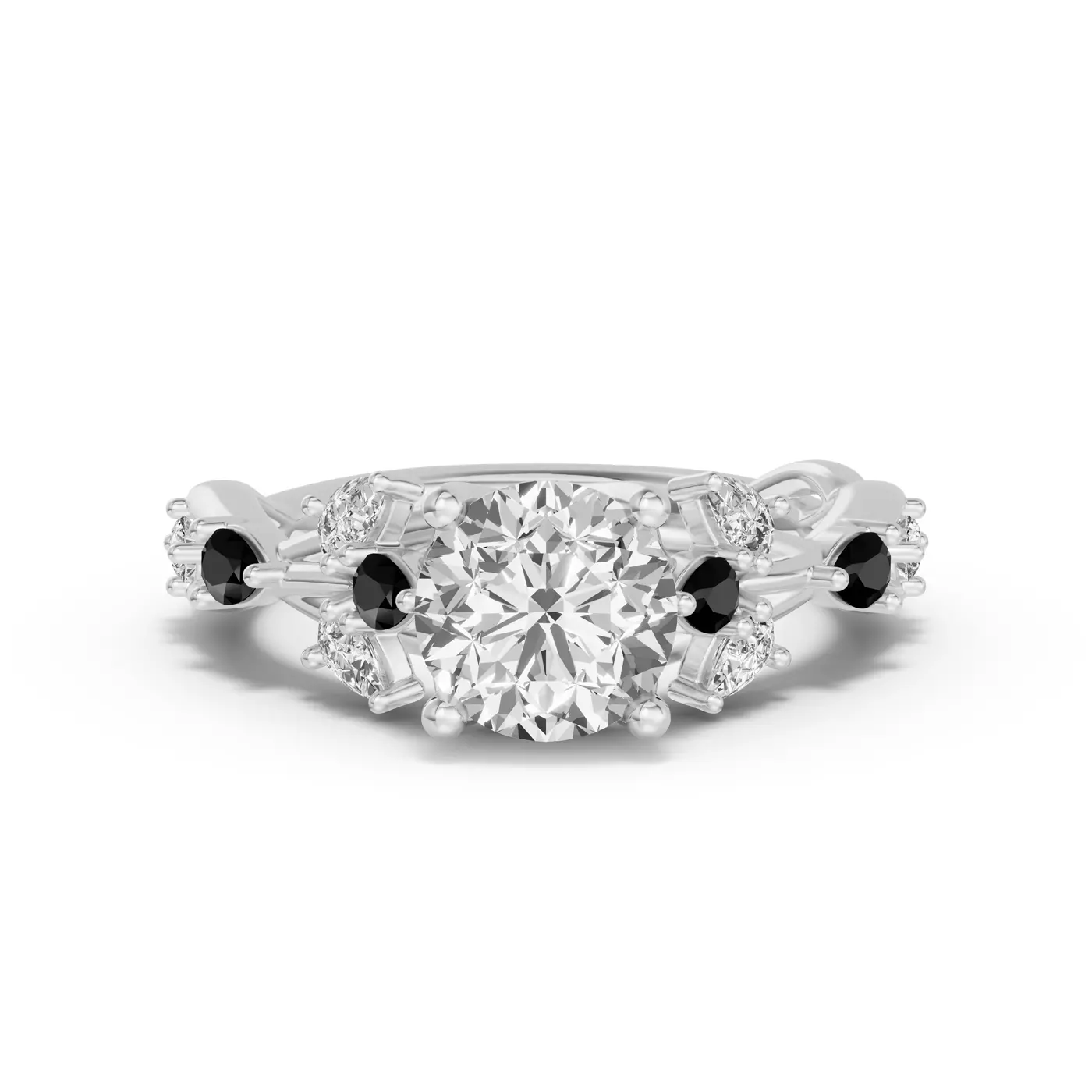 Interwoven Detailing Platinum Engagement Ring