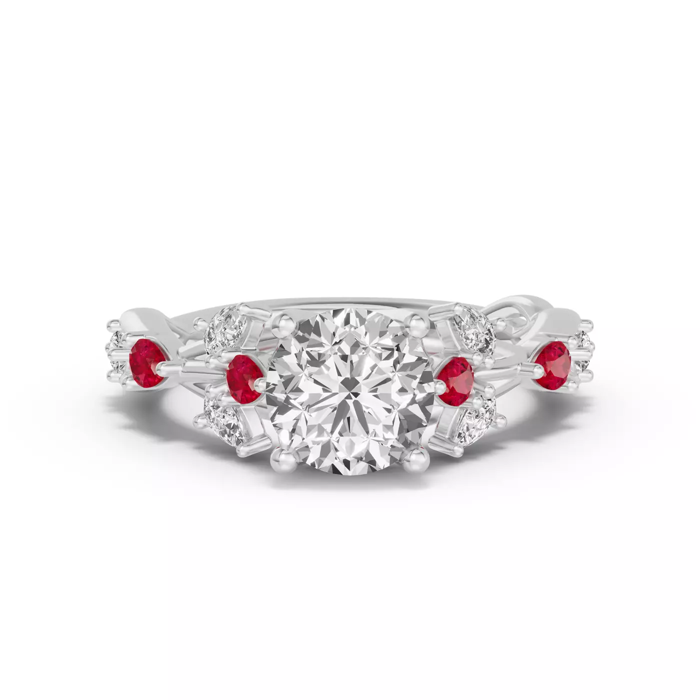 Interwoven Detailing Platinum Engagement Ring