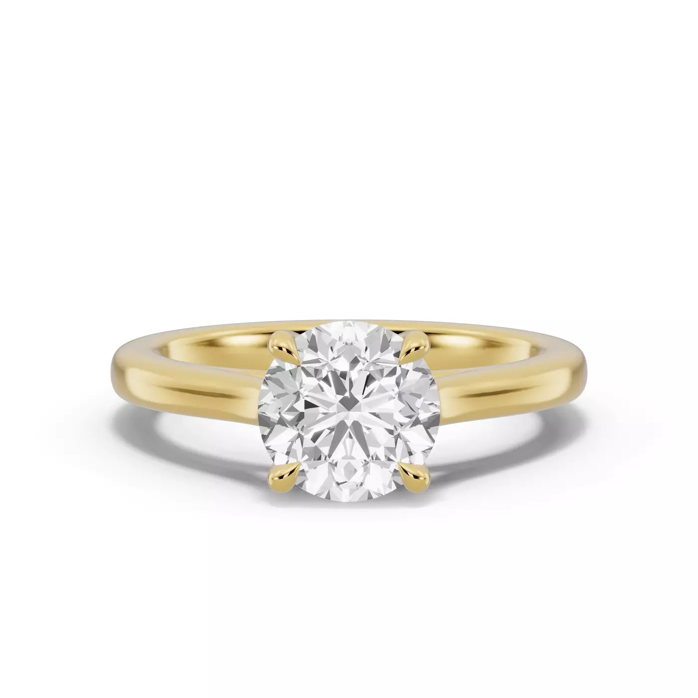 Cathedral Profile 14K Yellow Gold Engagement Ring