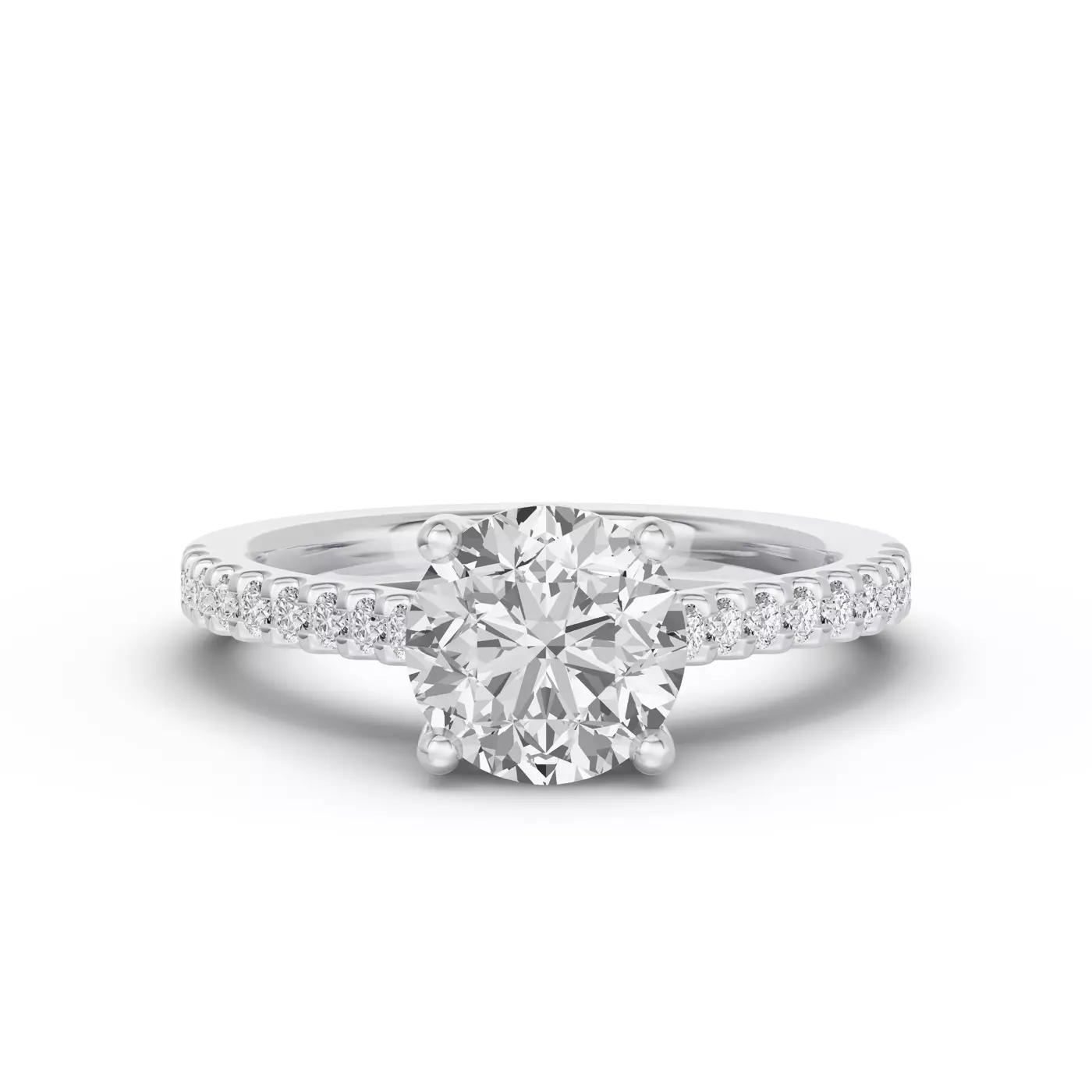 Cathedral Setting Platinum Engagement Ring