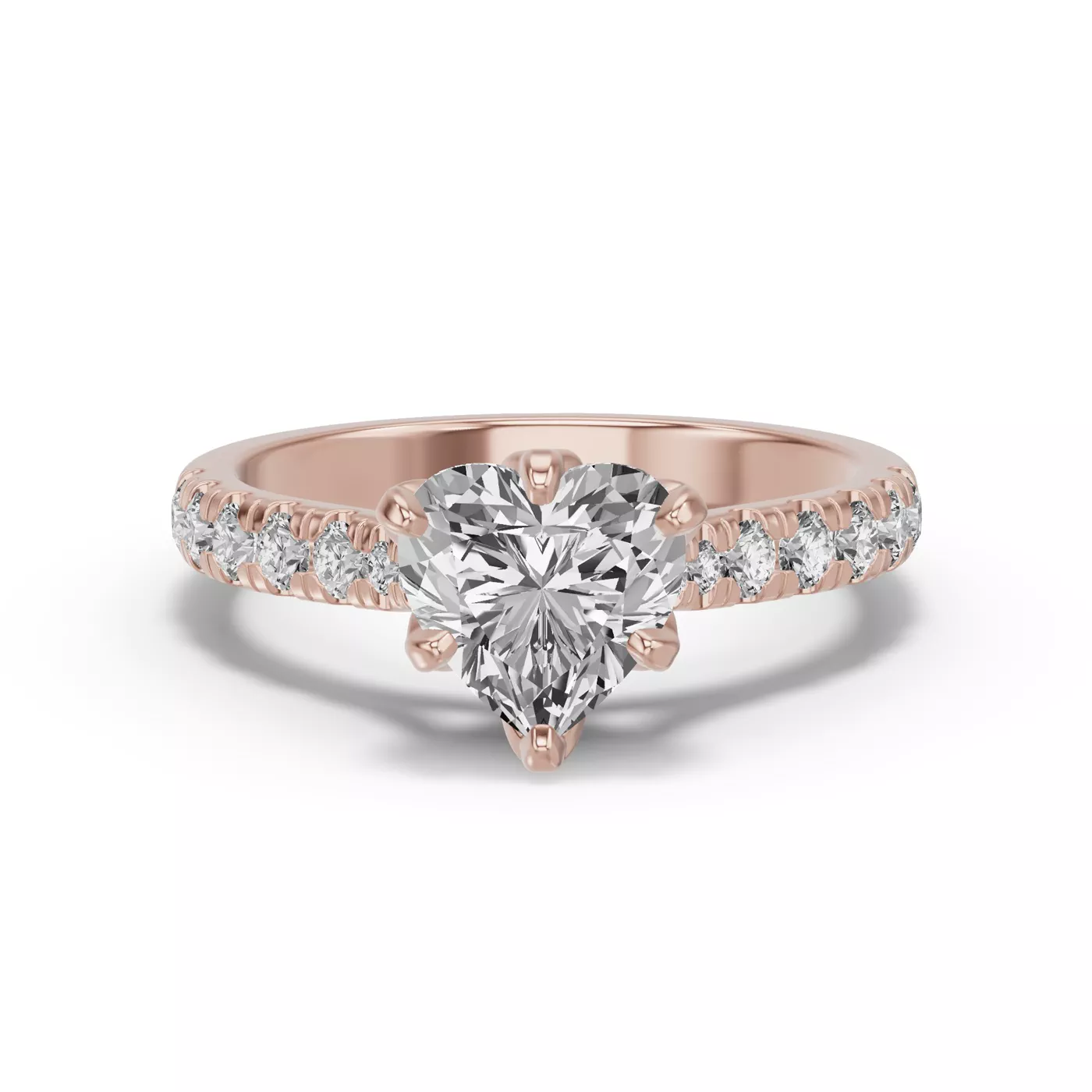 Petal-Inspired Prongs 14K Rose Gold Engagement Ring