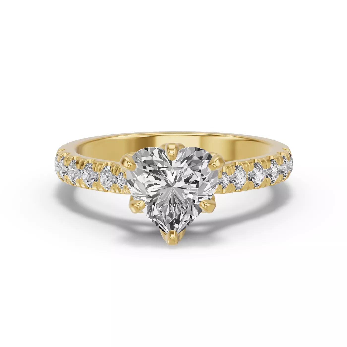 Petal-Inspired Prongs 14K Yellow Gold Engagement Ring