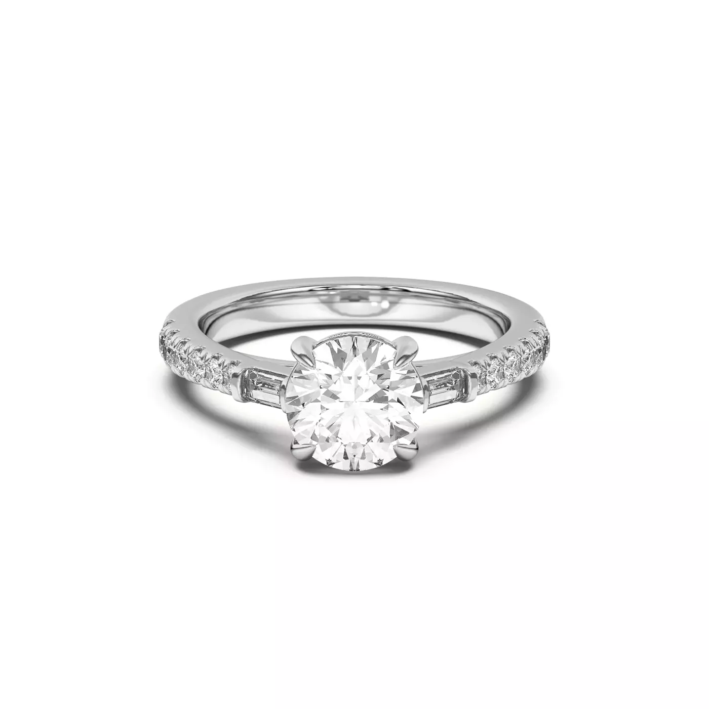 Cathedral Profile Platinum Engagement Ring