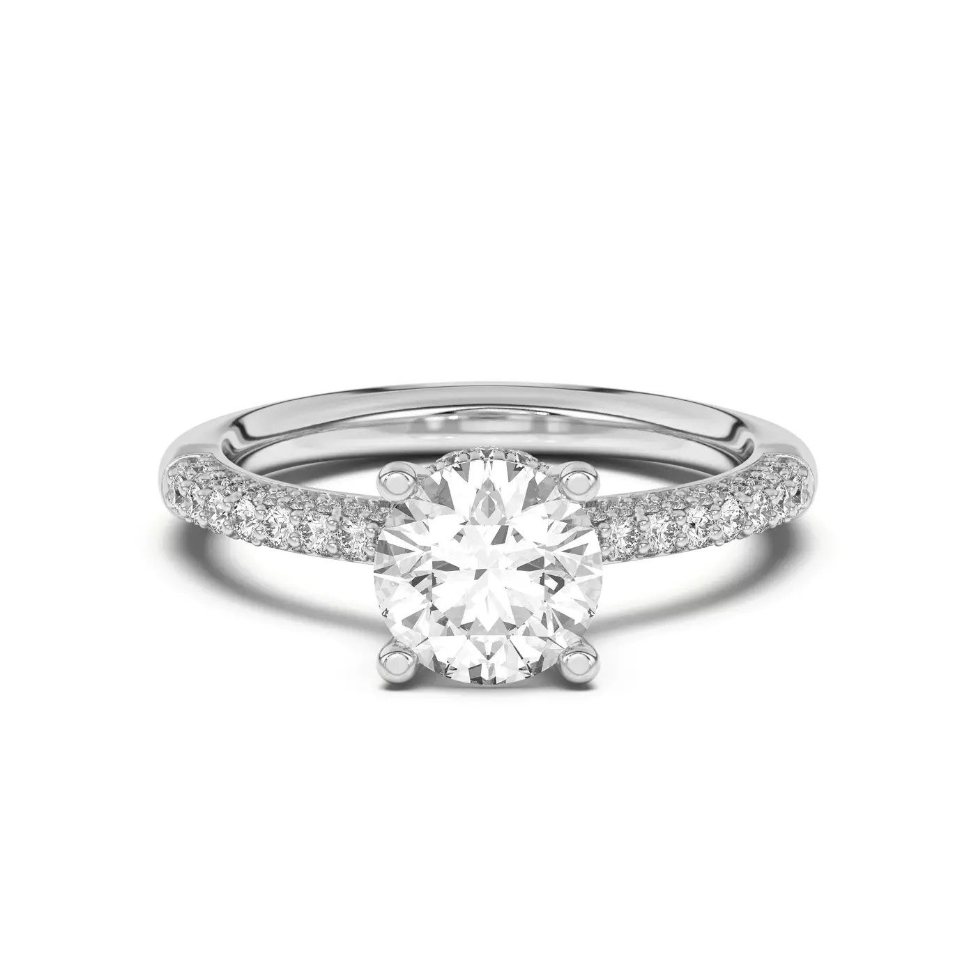 Smooth Bezel Frame Platinum Engagement Ring