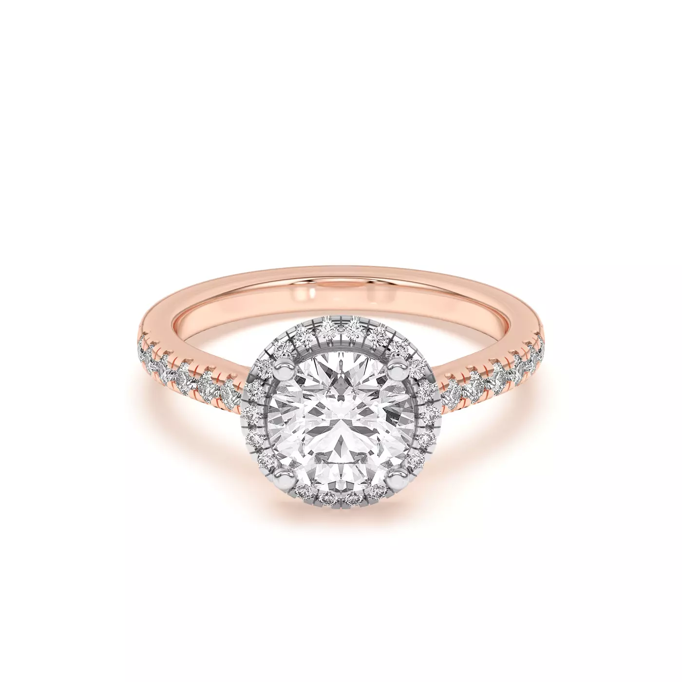 Radiant Halo Frame Rose Gold 14k & White Gold 14k Engagement Ring