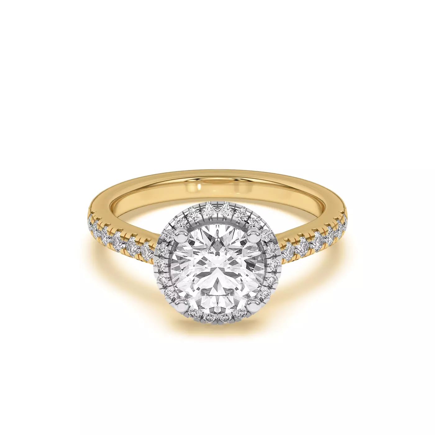 Radiant Halo Frame Yellow Gold 14k & White Gold 14k Engagement Ring