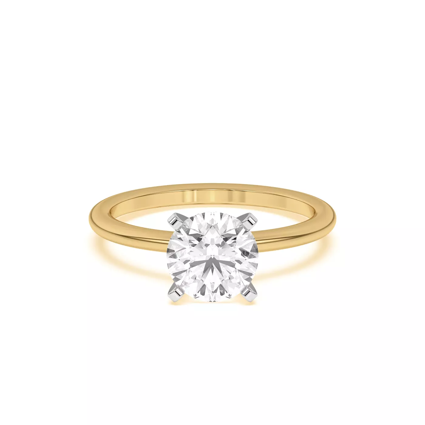 Classic Solitaire Focus Yellow Gold 14k & White Gold 14k Engagement Ring