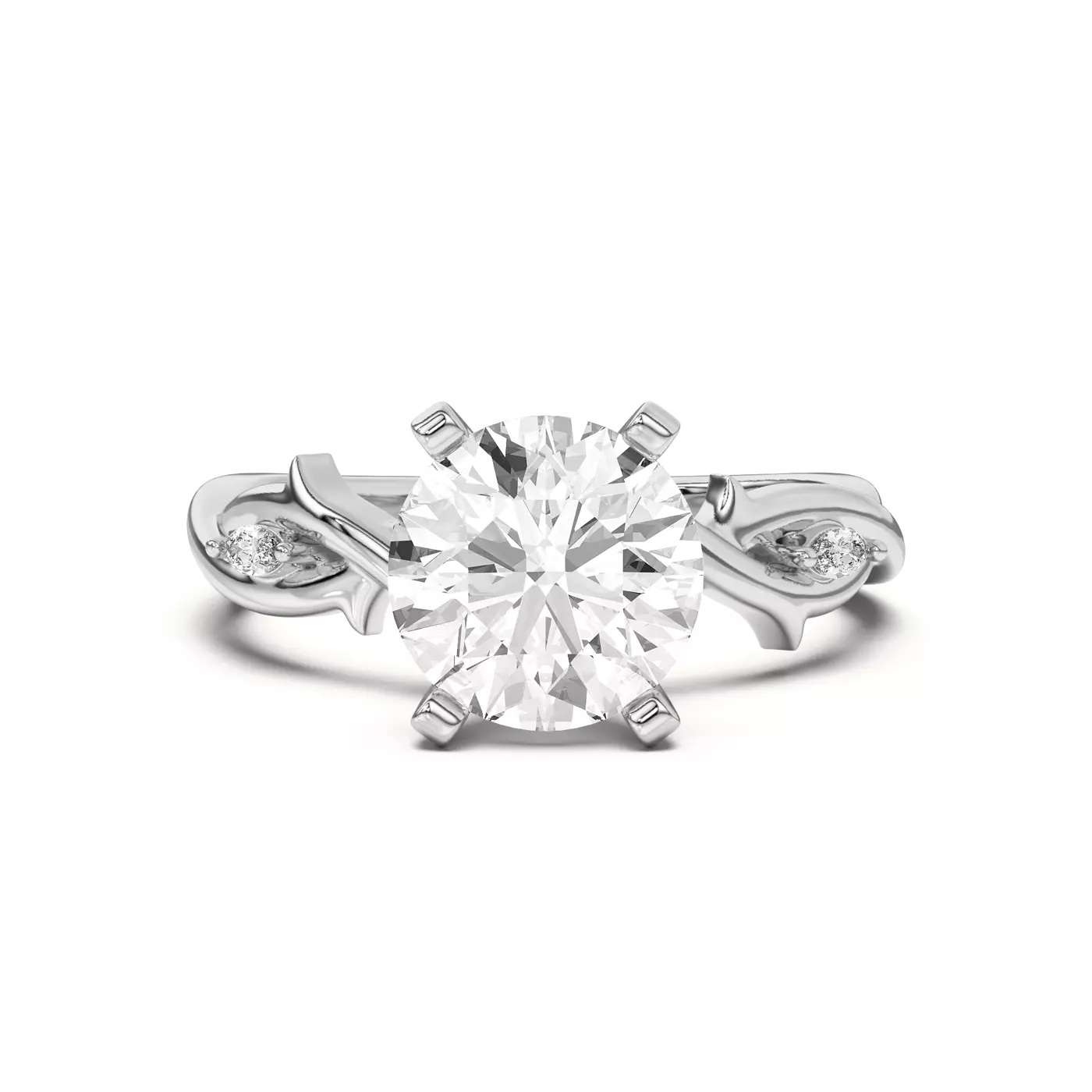 Marquise-Inspired Shape 14K White Gold Engagement Ring