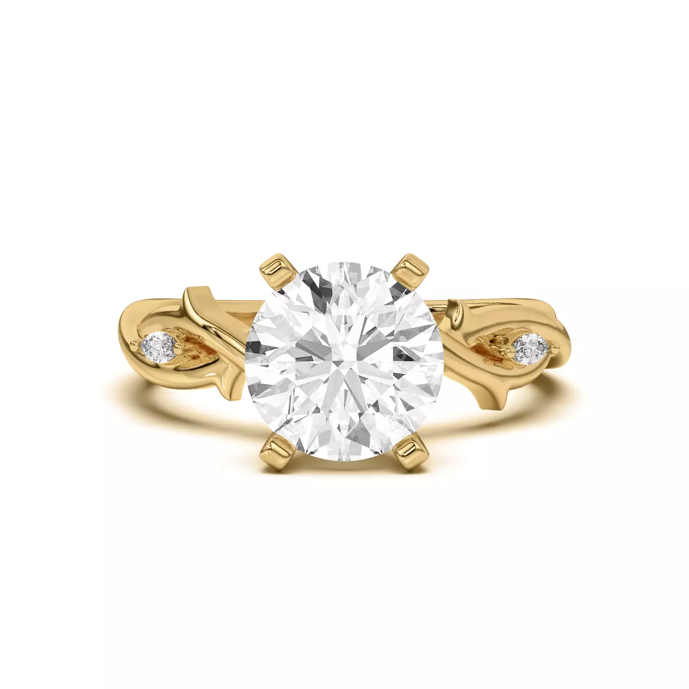 Marquise-Inspired Shape 14K Yellow Gold Engagement Ring