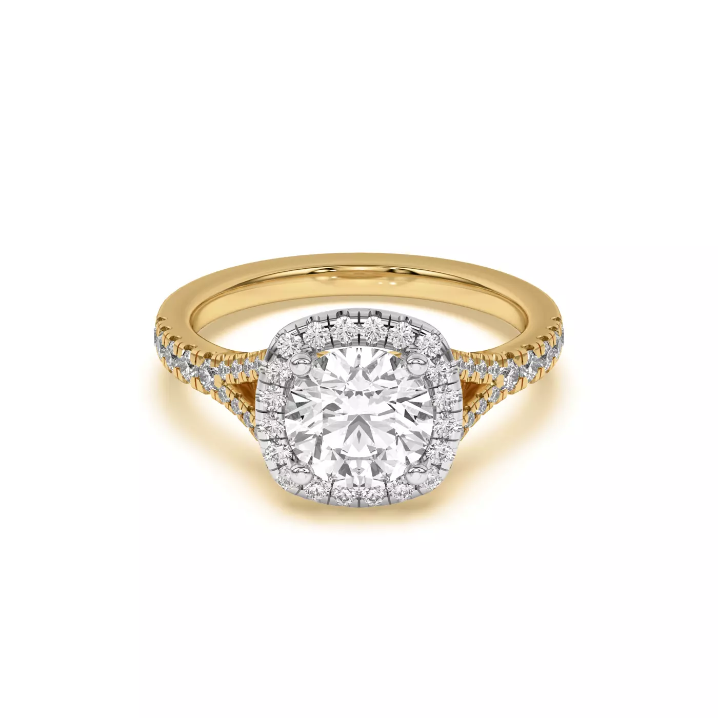 Radiant Halo Frame Yellow Gold 14k & White Gold 14k Engagement Ring