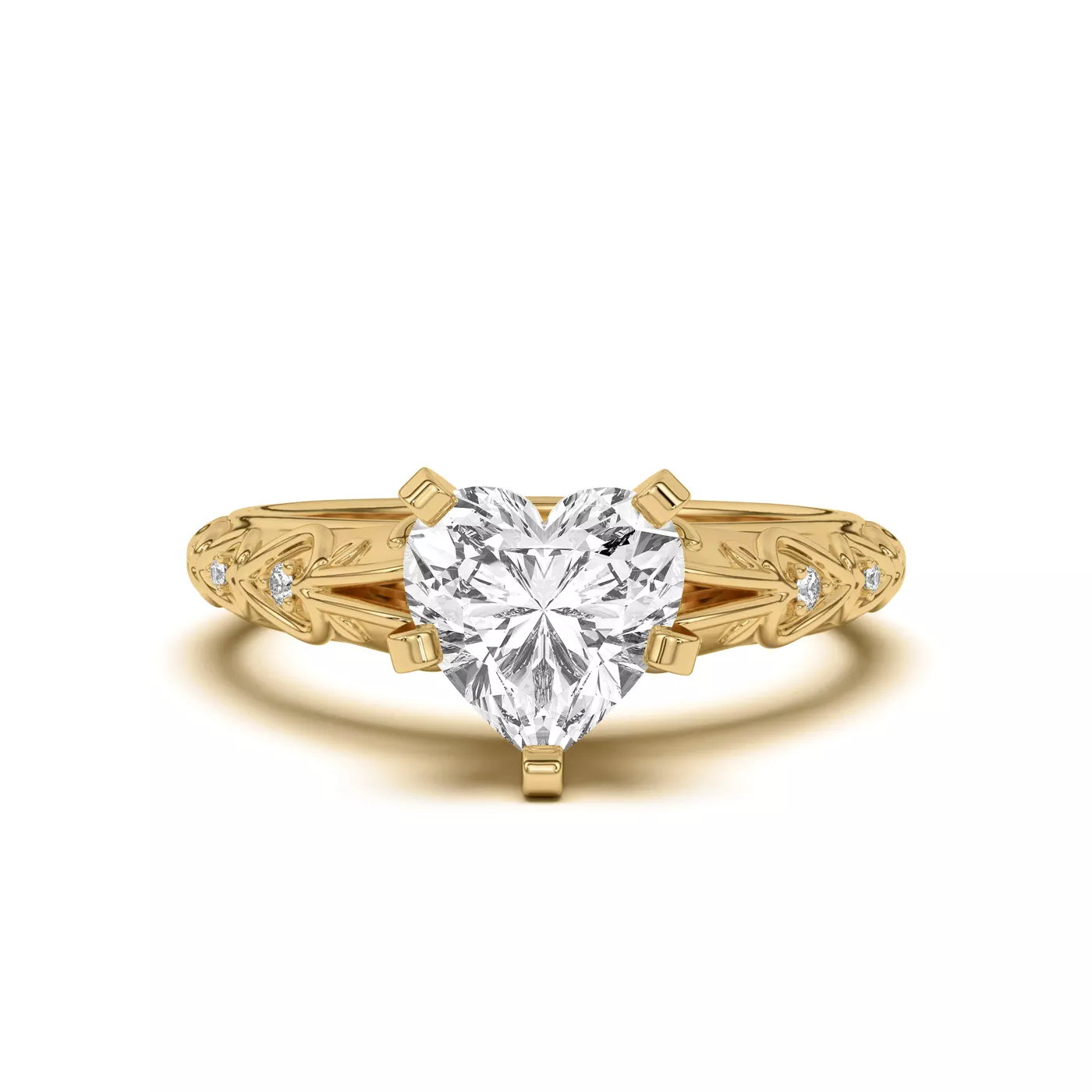 Pavé Band 18K Yellow Gold Engagement Ring