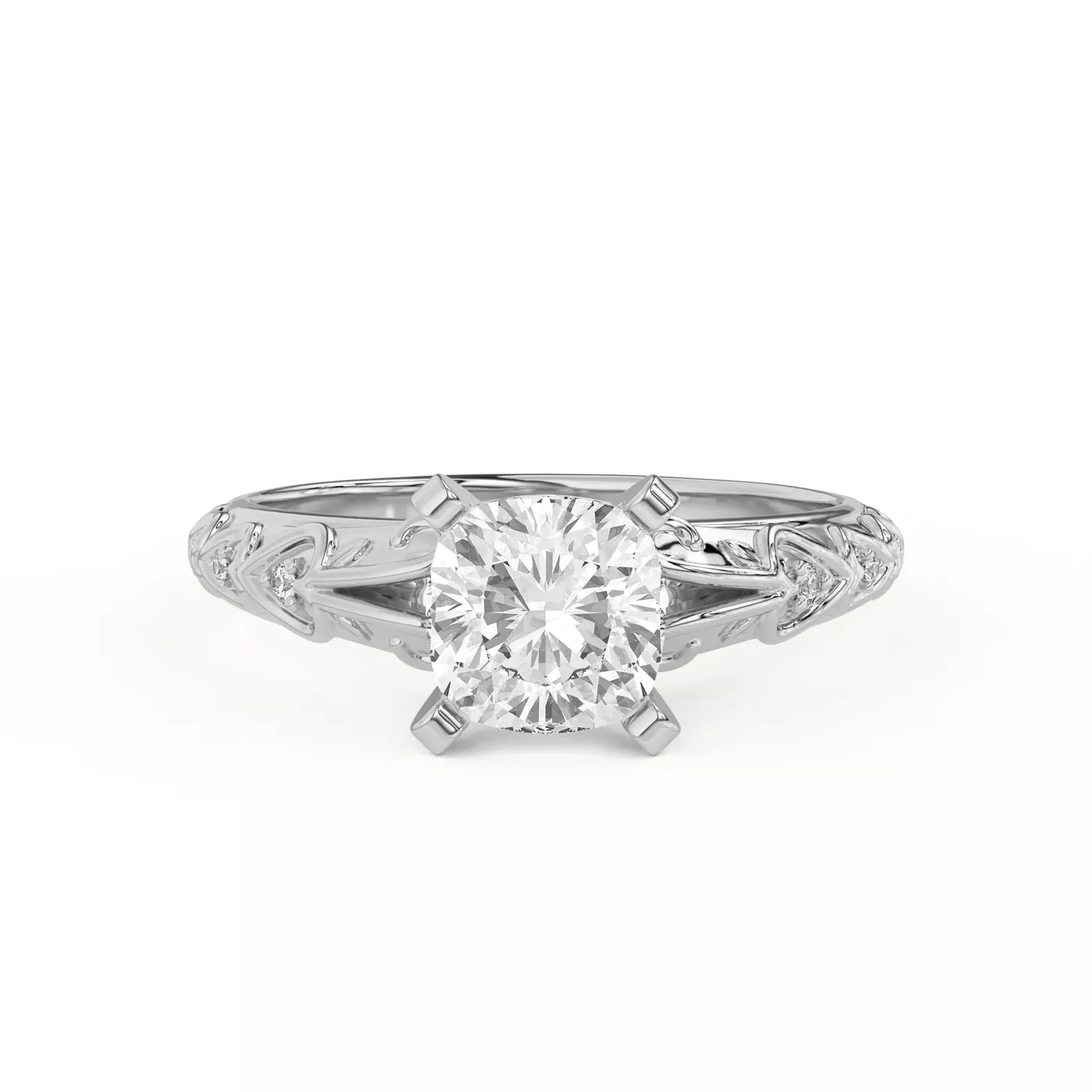 Pavé Band Platinum Engagement Ring