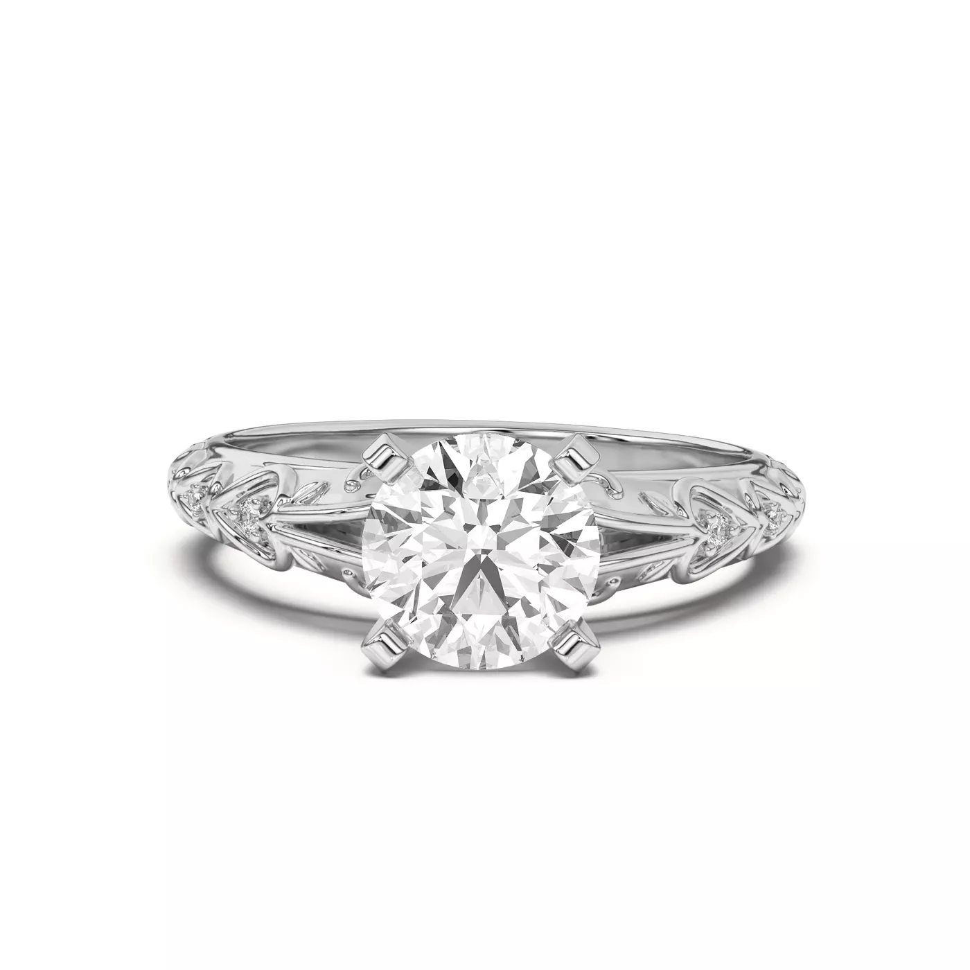 Pavé Band Platinum Engagement Ring
