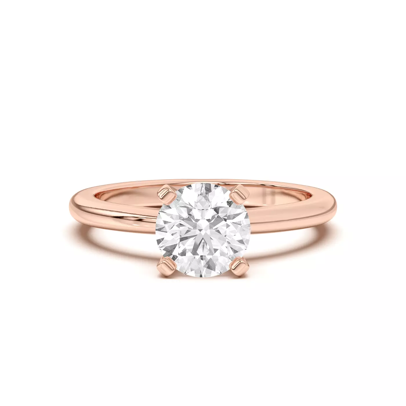 Classic Solitaire Focus 14K Rose Gold Engagement Ring