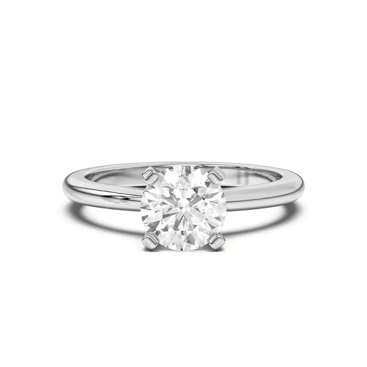 Classic Solitaire Focus 14K White Gold Engagement Ring