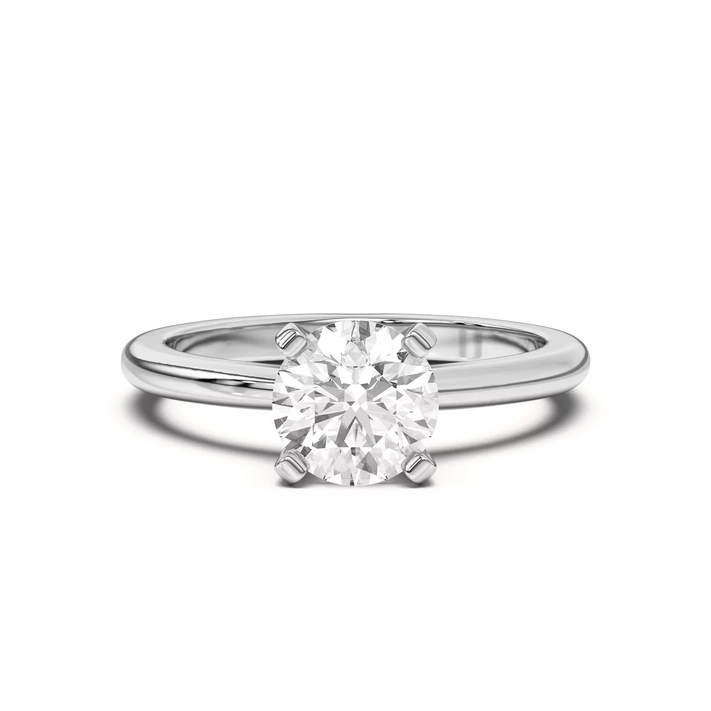 Classic Solitaire Focus 18K White Gold Engagement Ring