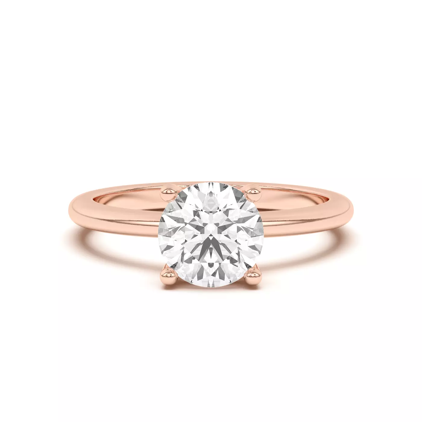 Classic Solitaire Focus 14K Rose Gold Engagement Ring