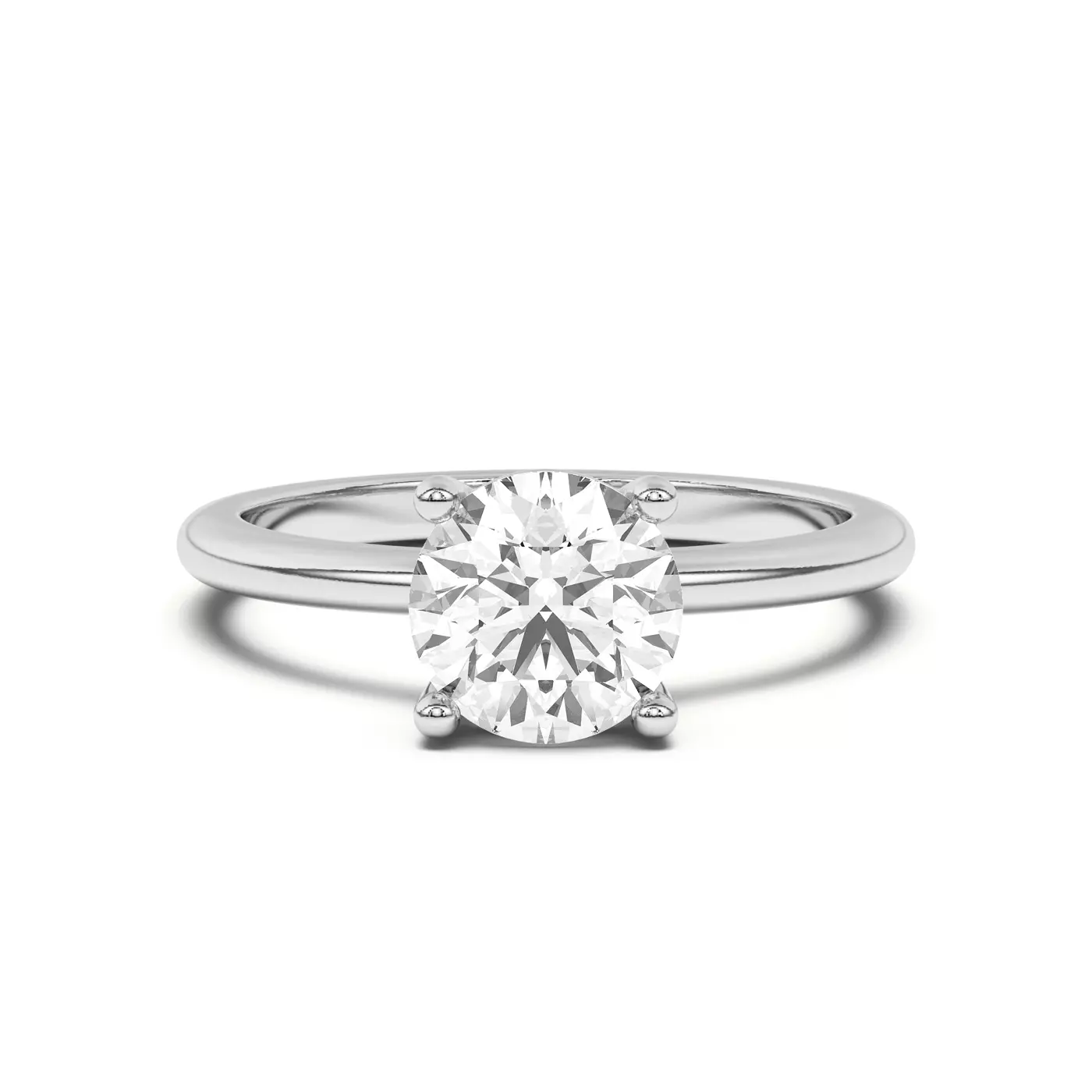 Classic Solitaire Focus 14K White Gold Engagement Ring