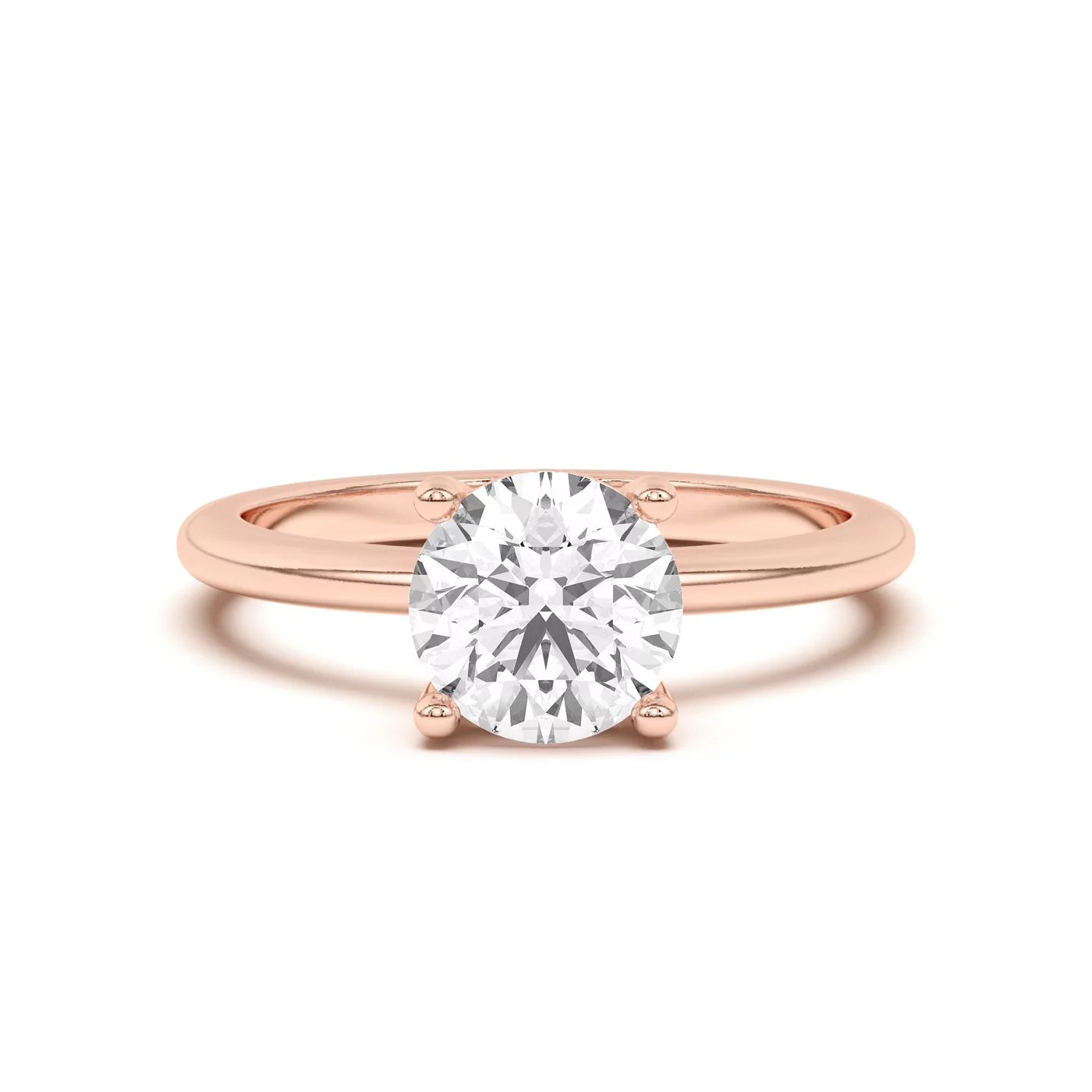 Classic Solitaire Focus 18K Rose Gold Engagement Ring
