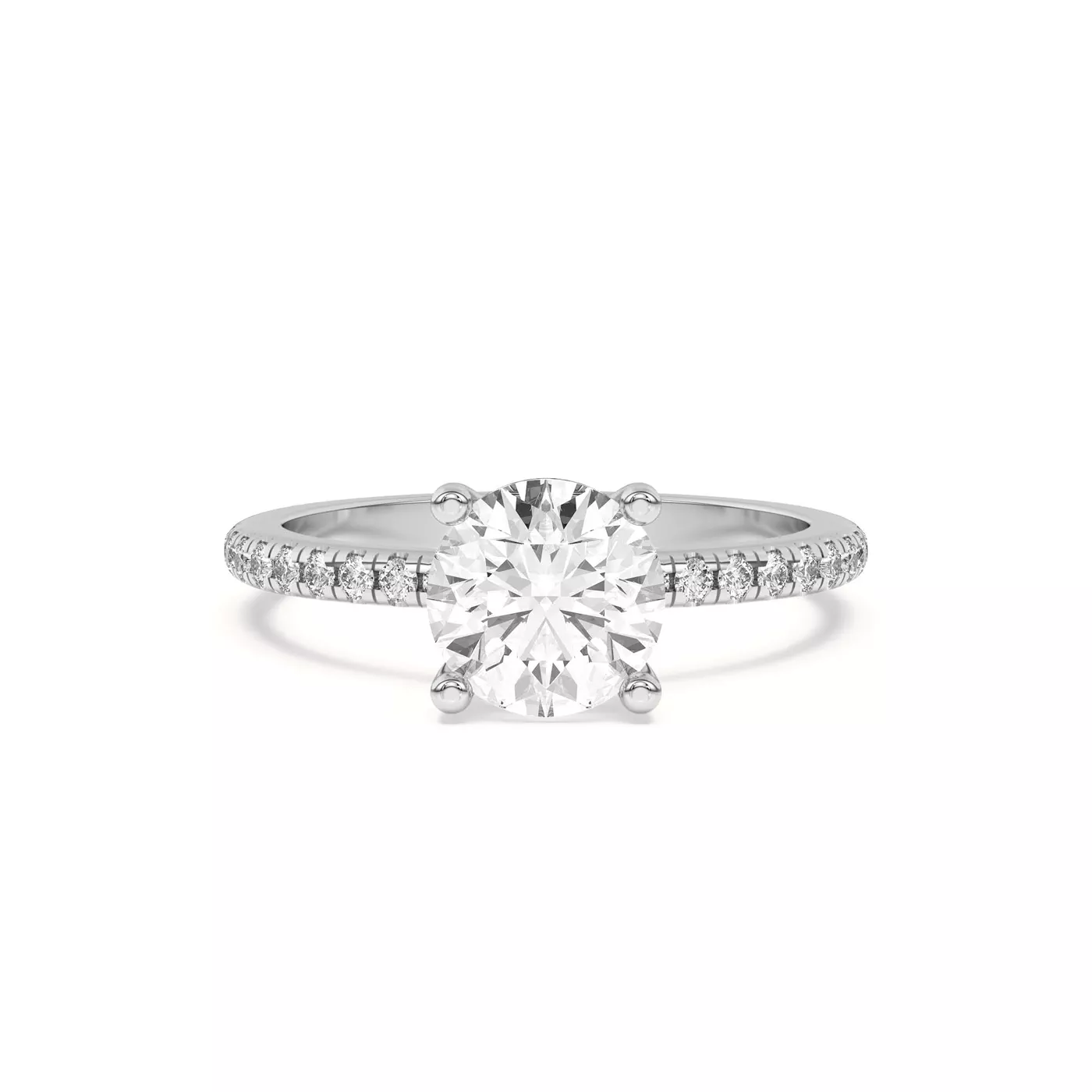 Pavé Band Platinum Engagement Ring