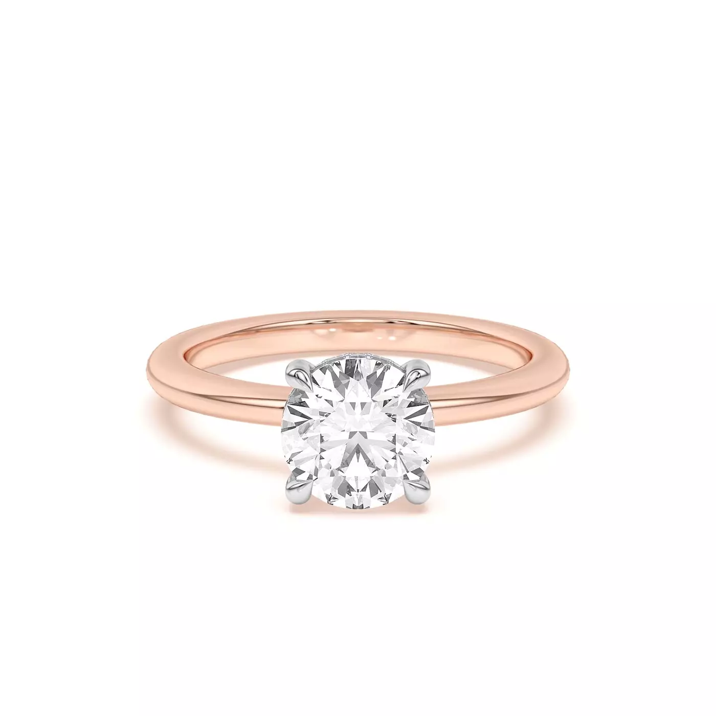 Secret Halo Sparkle Rose Gold 14k & White Gold 14k Engagement Ring