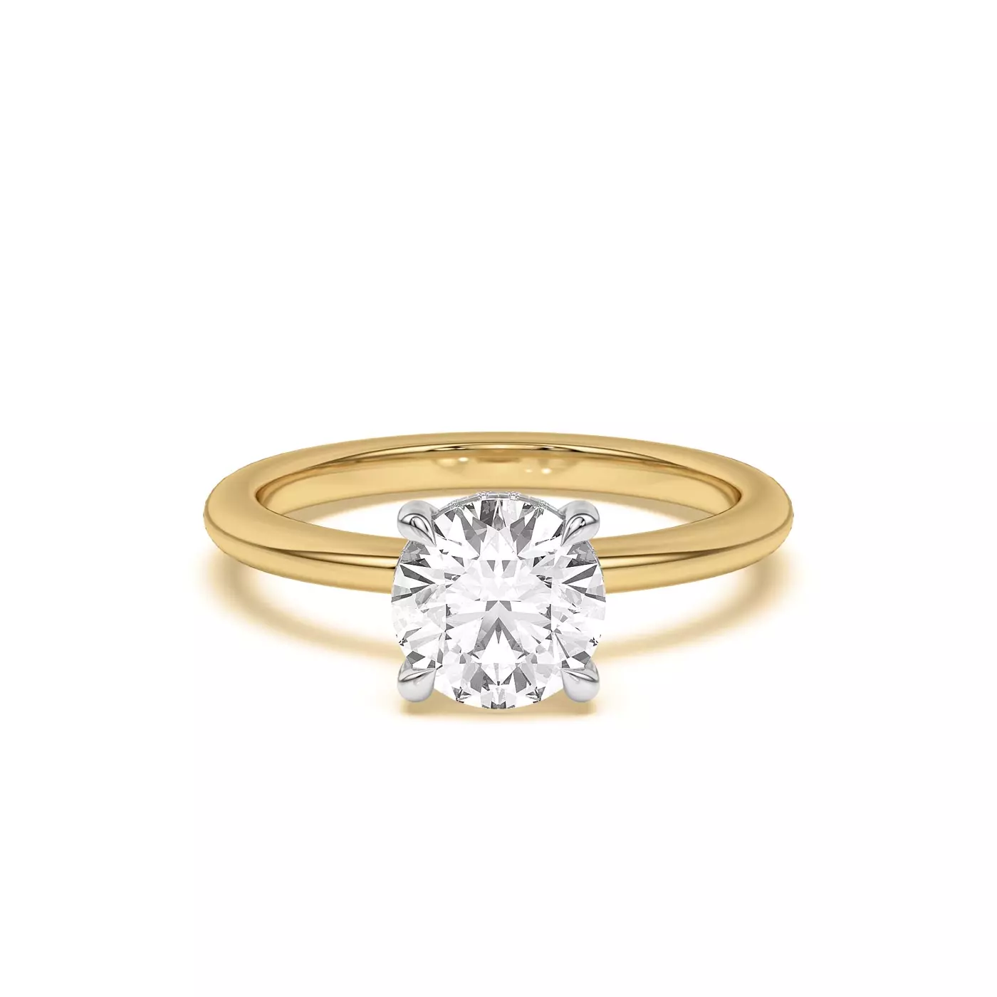 Secret Halo Sparkle Yellow Gold 14k & White Gold 14k Engagement Ring