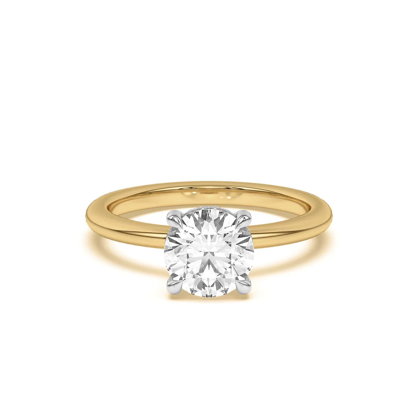 Secret Halo Sparkle Yellow Gold 18k & White Gold 18k Engagement Ring