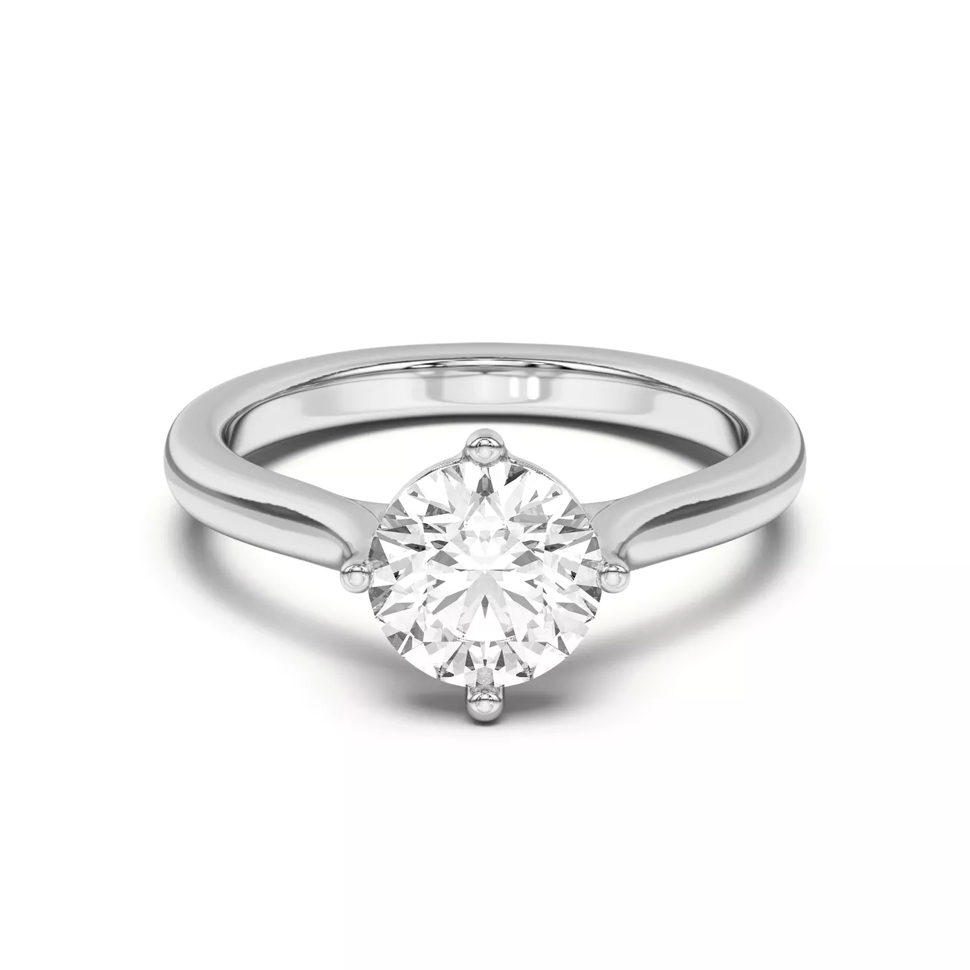 Pure Solitaire Focus 14K White Gold Engagement Ring