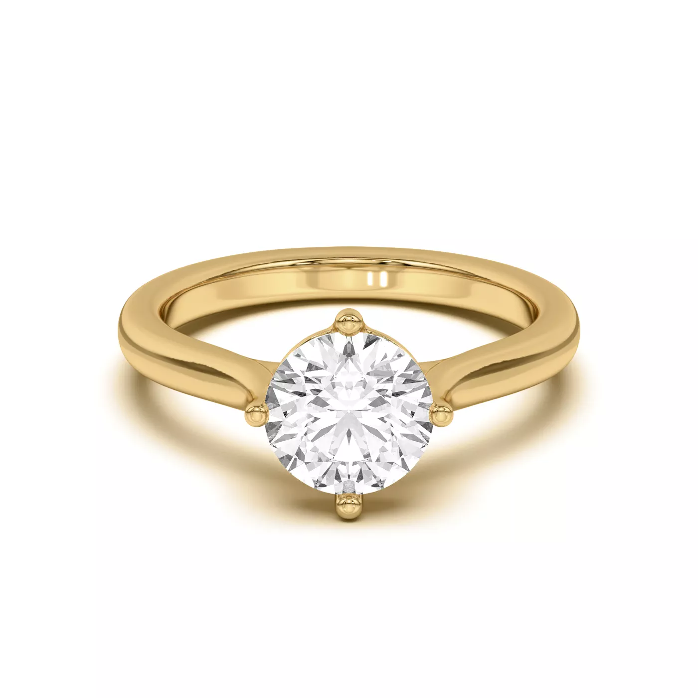 Pure Solitaire Focus 14K Yellow Gold Engagement Ring