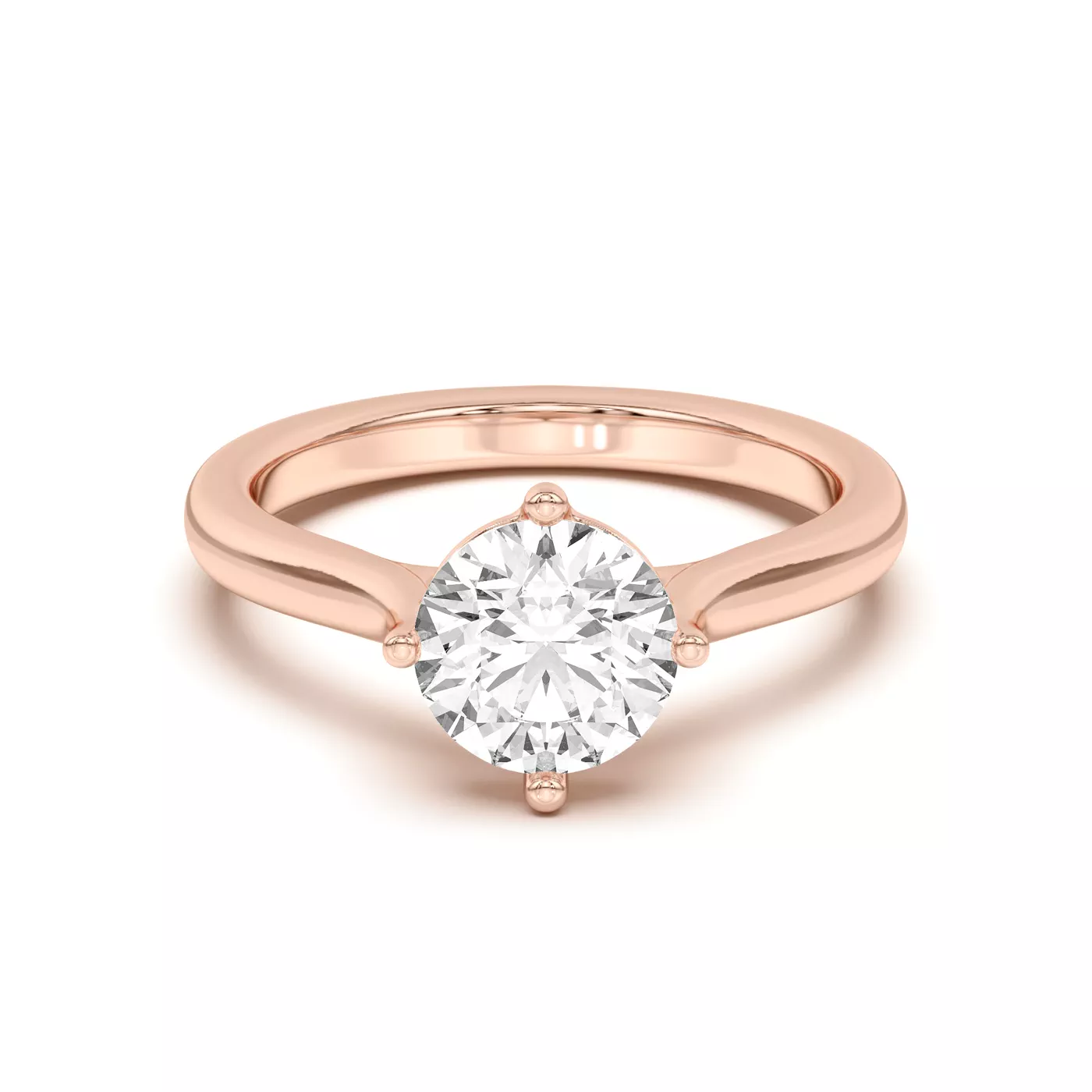 Pure Solitaire Focus 18K Rose Gold Engagement Ring