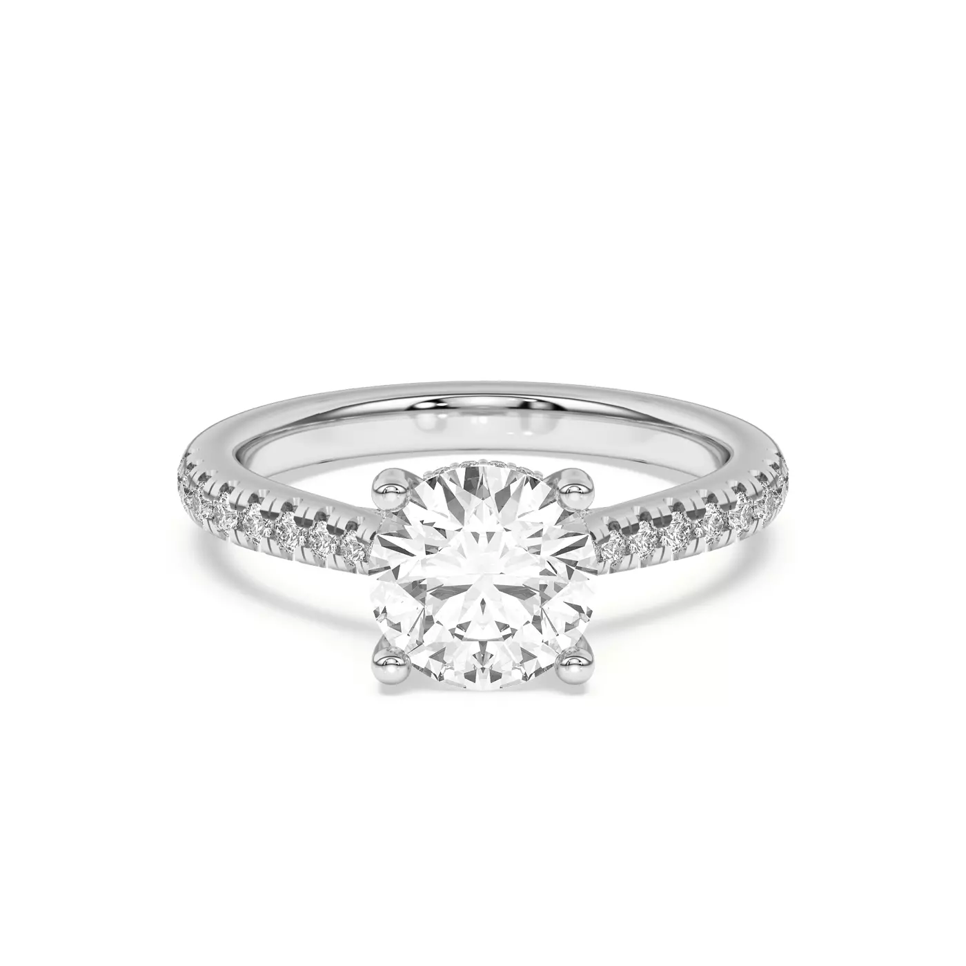 Hidden Halo Detail Platinum Engagement Ring