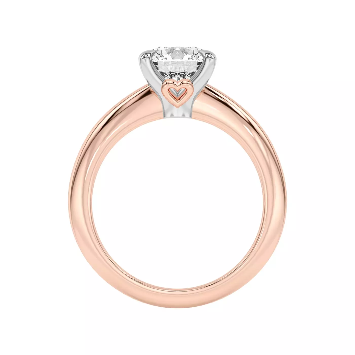 Classic Solitaire Focus 18K Rose Gold Engagement Ring
