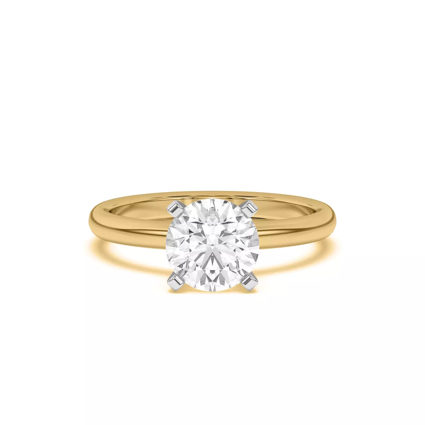 Classic Solitaire Focus Yellow Gold 14k & White Gold 14k Engagement Ring
