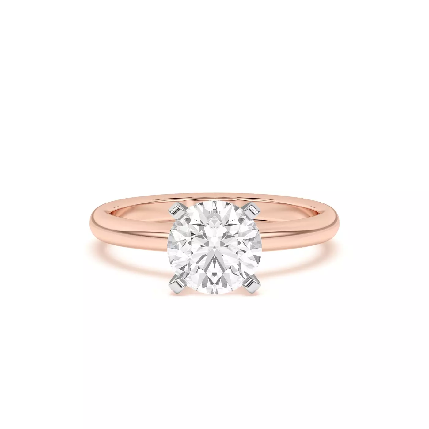 Classic Solitaire Focus Rose Gold 18k & White Gold 18k Engagement Ring