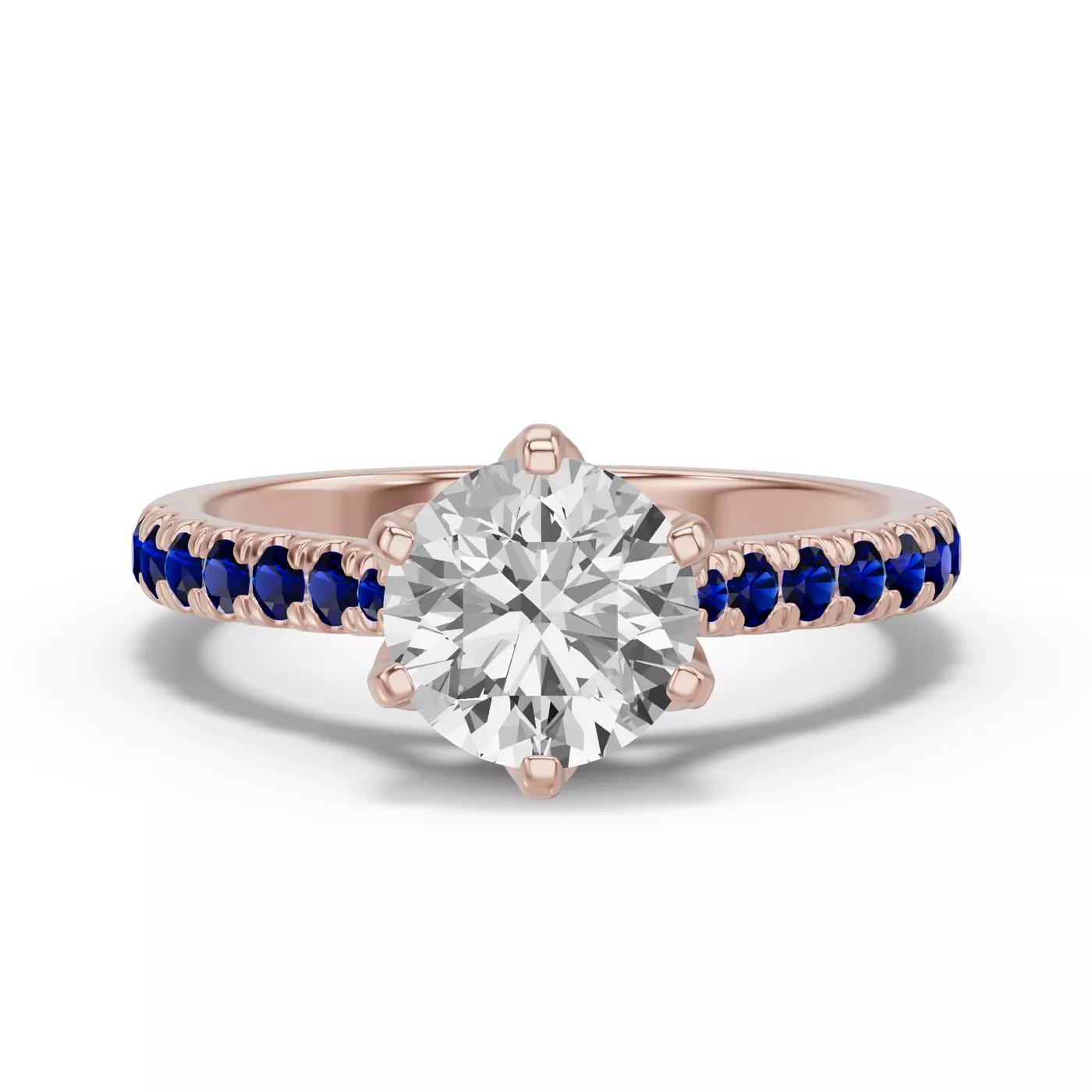 Petal-Inspired Prongs 14K Rose Gold Engagement Ring