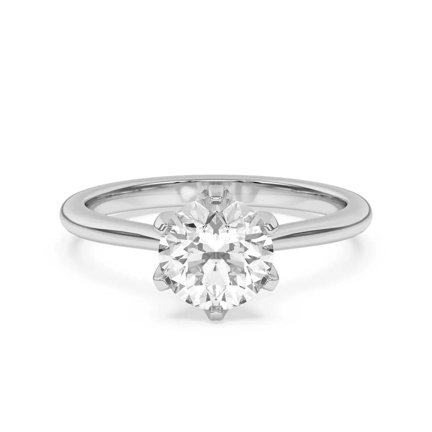 Pure Solitaire Focus 14K White Gold Engagement Ring